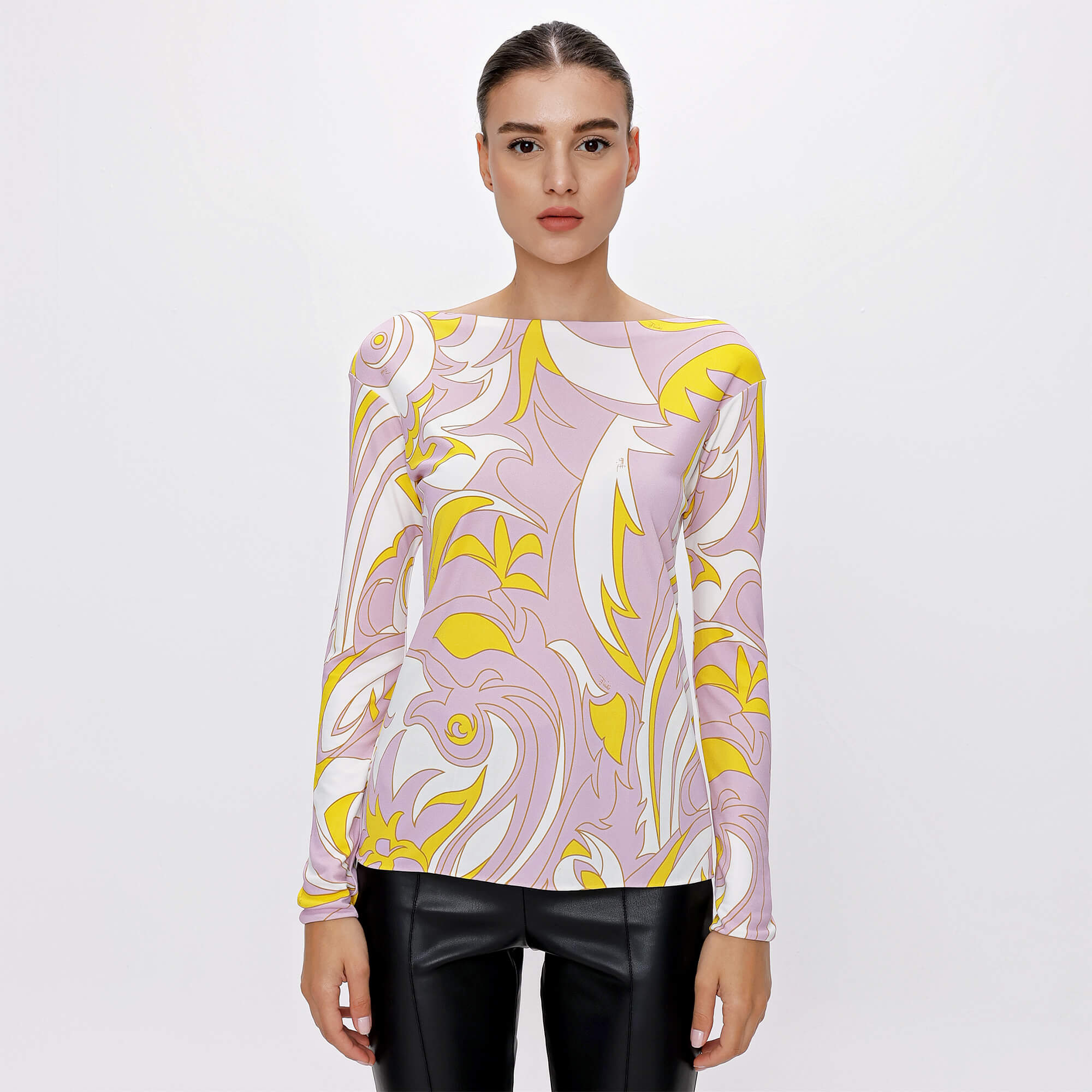 emilio Pucci - Pink&Yellow Silk Blend Blousses